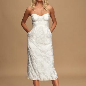 NWT white corset midi dress